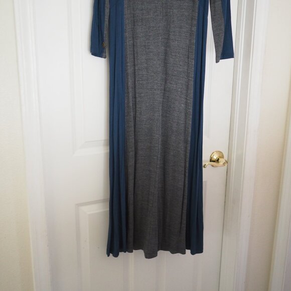 Soft Surroundings Maxi Blue and Gray Long Sleeve Dress Extra Small Petite - Picture 3 of 12